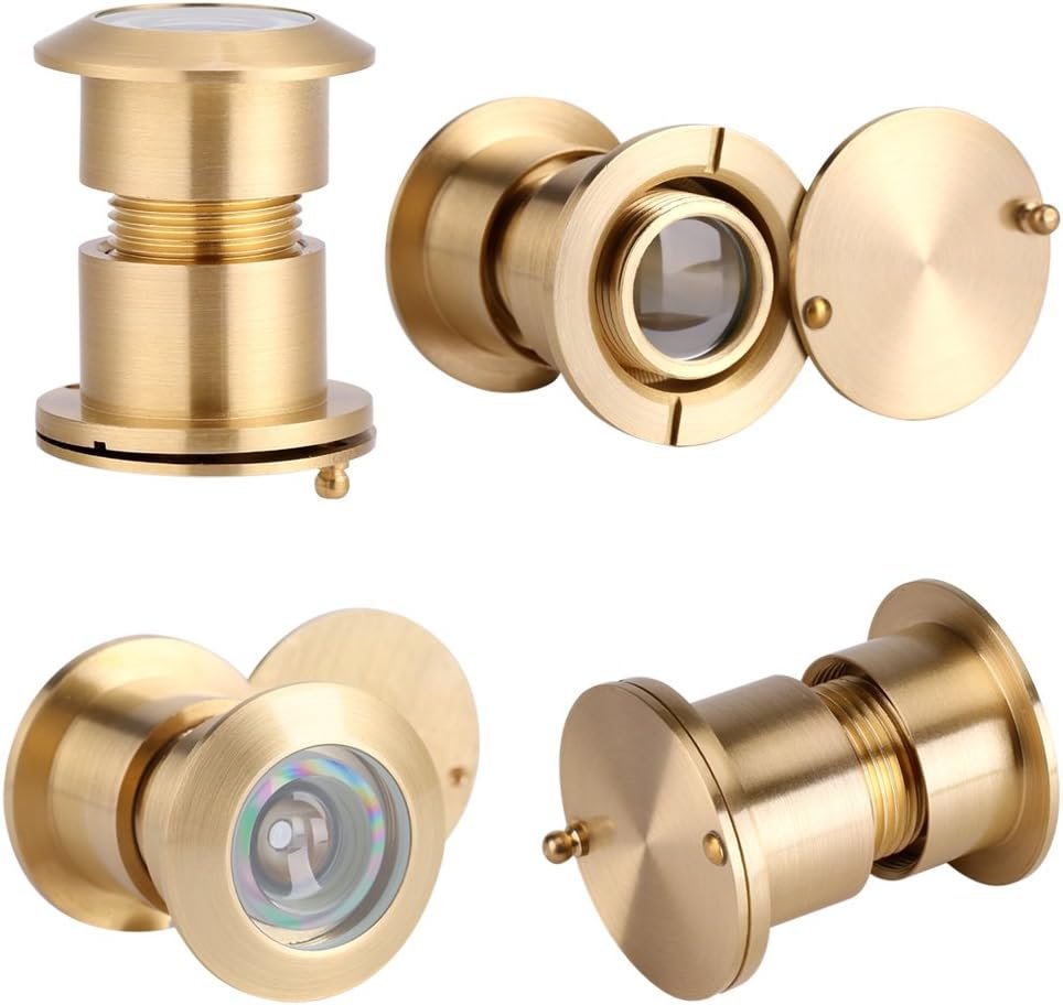 Spioncino per Porta con Copertura per la Privacy, Angolo di Visione Unidirezionale Spioncino per Spioncino di Sicurezza con Copertura per la Privacy Rotante Larghezza 28 Mm per (Oro)