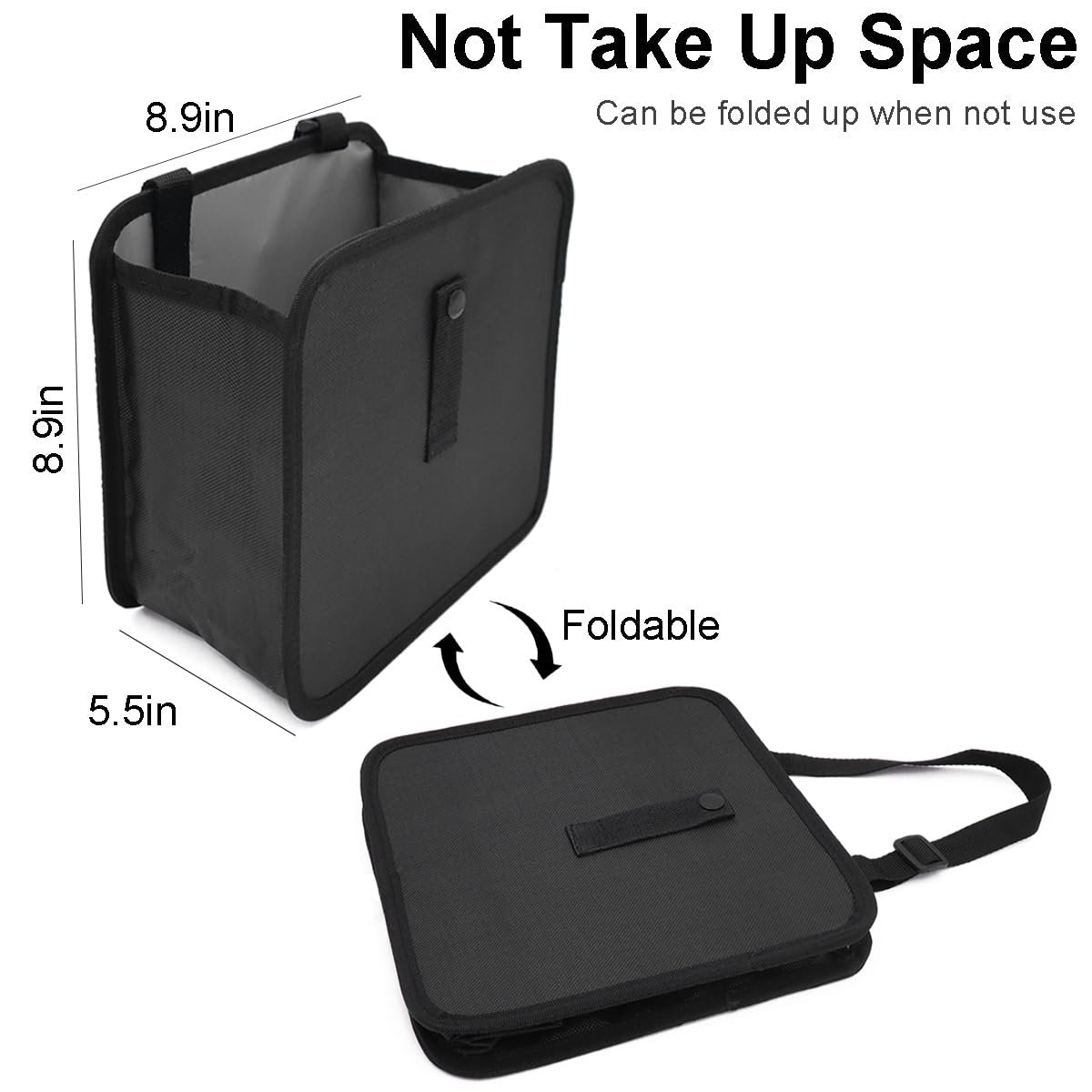 Foldable Car Trash Can HADEEONG Hanging Automotive Garbage Can Car Storage Can Car Trash Bag Waterproof Leakproof Trash Can Storage Bag Organizer for Car Interior Accessories