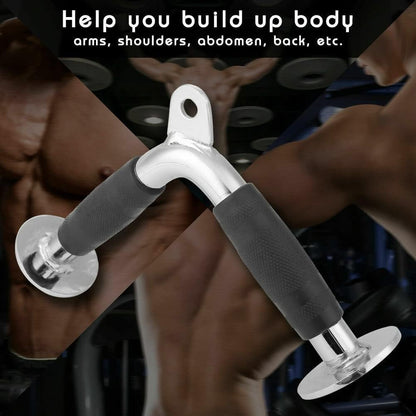 Home Gym Weightlifting Machine Attachments Tricep Press Push Down Bar V Handle Close Grip Cable V bar Rubber Handgrips