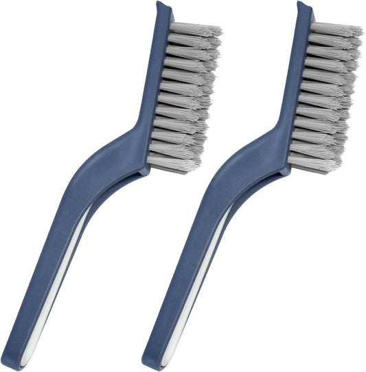 QAGOBDI Cleaning Brush for Household, Bathroom Hard Bristle Crevice Cleaning Brush Tools, 2 PCS Bathroom Gap Brush with Long Gandle Embedded Stolen Goods Clip