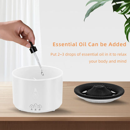 Mcbazel Volcano Humidifier Essential Oil Diffuser, 360mL Flame Air Diffuser Mist Diffuser Humidifier with Flame Light/Remote Control for Home, Office
