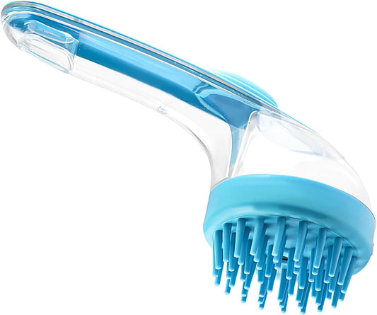 Dog Bath Brush - Soft Dog Shower Brush with Long Handle | Silicone Bristle Grooming Tool Cleaner Reusable Shower Accessories for Small Animals Long Short Hair