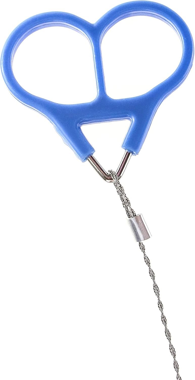 QWORK Wire Saw, 4 Pack 20" Stainless Steel Serrated Cutting Cable, Emergency Chainsaw Survival Kit Outdoor Tools for Trees Cutting, Backpacking Gear, Camping, Hunting, Hiking