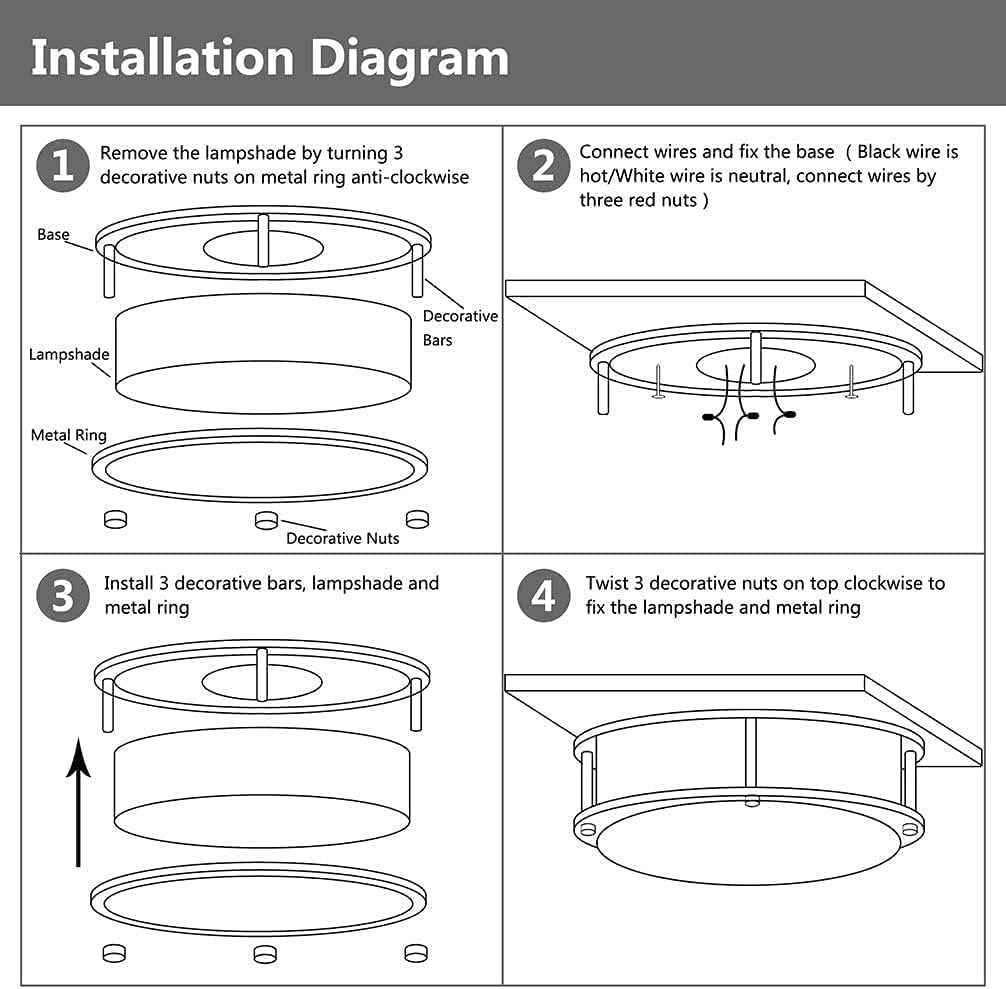 Depuley 30W Modern LED Ceiling Light with Remote, 35.5 cm Dimmable Surface Mount Ceiling Lamp Fixture for Bedroom Kitchen Dining Room Lighting, Timing, 3000K-6000K 3 Lights Color Changeable