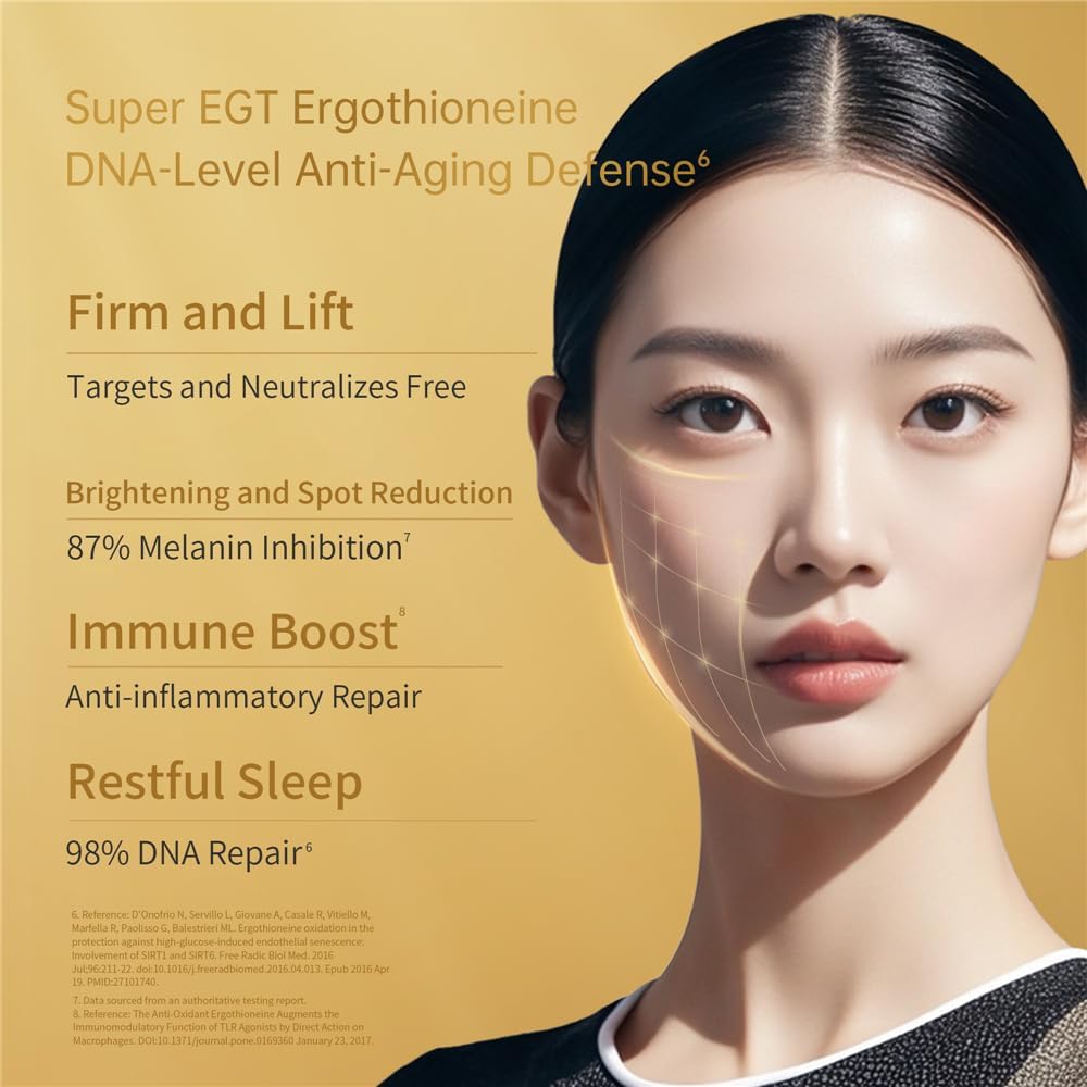 L-Ergothioneine 50mg Supplements Facts, Dietary Supplement Longevity Carbohydrate, Advanced Antioxidant Supplement for Wellness Routine, GMP Certified, Made in USA, 30 Veg Capsules