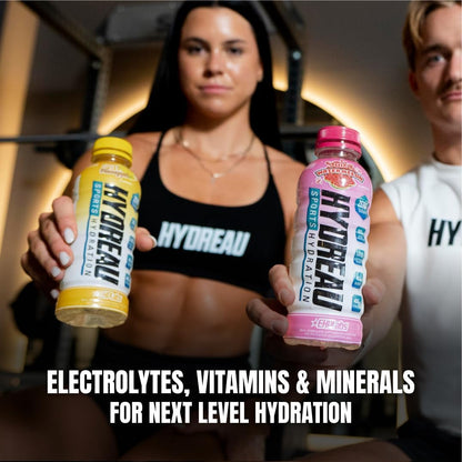 EHP Labs Hydreau Sports Electrolyte Hydration Drink - Sugar Free Electrolytes with Coconut Water Powder, Taurine & Tyrosine - Essential Electrolytes for Energy, Focus, & Endurance. 12 Pack, Raspberry Refresh