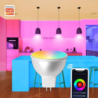 MR16 12V Smart WiFi Bulb, Smart LED Light Bulb 5W RGBCW Dimmable Spotlighting Smart Life App Alexa Google Home Voice Control (1)