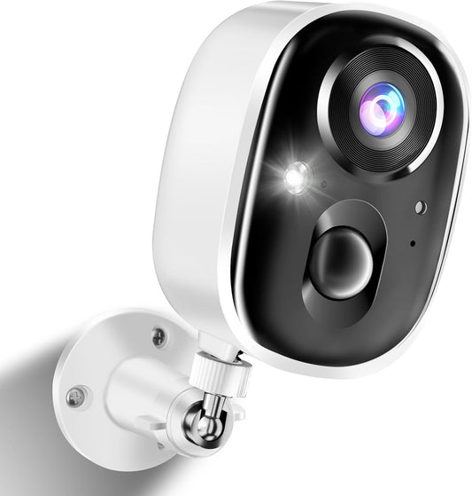 Security Cameras Wireless Outdoor 2K Battery Powered Color Night Vision WiFi Waterproof Surveillance Camera 2 Way Audio Mic Motion Detection Spotlight Alarm SD/Cloud Storage for Indoor Home Kids Pet