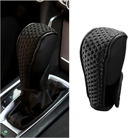 XINLIYA Car Gear Shifting Knob Cover, Anti-Slip Anti-Scratch Automotive Shift Knob Gear Handle Stick Protector Cover, Vehicle Interior Decoration Accessories, Universal for SUV, Truck, RV (Black)