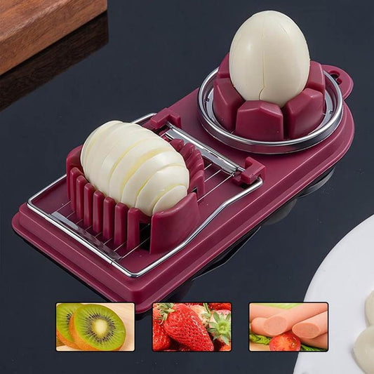 AIMALL 5-Piece Multifunctional Egg Slicer Set, Stainless Steel Wires, Food Grade PP Material, Compact Design for Slicing Eggs, Strawberries, Mushrooms â€“ 7.87x3.54 Inches