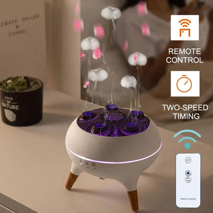 Newmelo Jellyfish Diffuser, Dynamic Jellyfish Air Humidifier, Diffuser with Sound-Activated Mist Show, Creative Jellyfishs Design Air Humidifier, with 7 Colors Led Lights and Remote Control (2Pcs)