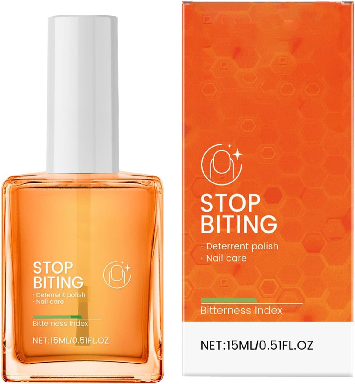Portable Anti Nail Biting Polish, Strengthener Care Oil, No Bite Stopper Hydrating Hand Solution Comprehensive Nail Care for Adults, Toddler, Baby Thumb Sucking Prevention, 3.5x1.7x8.5cm