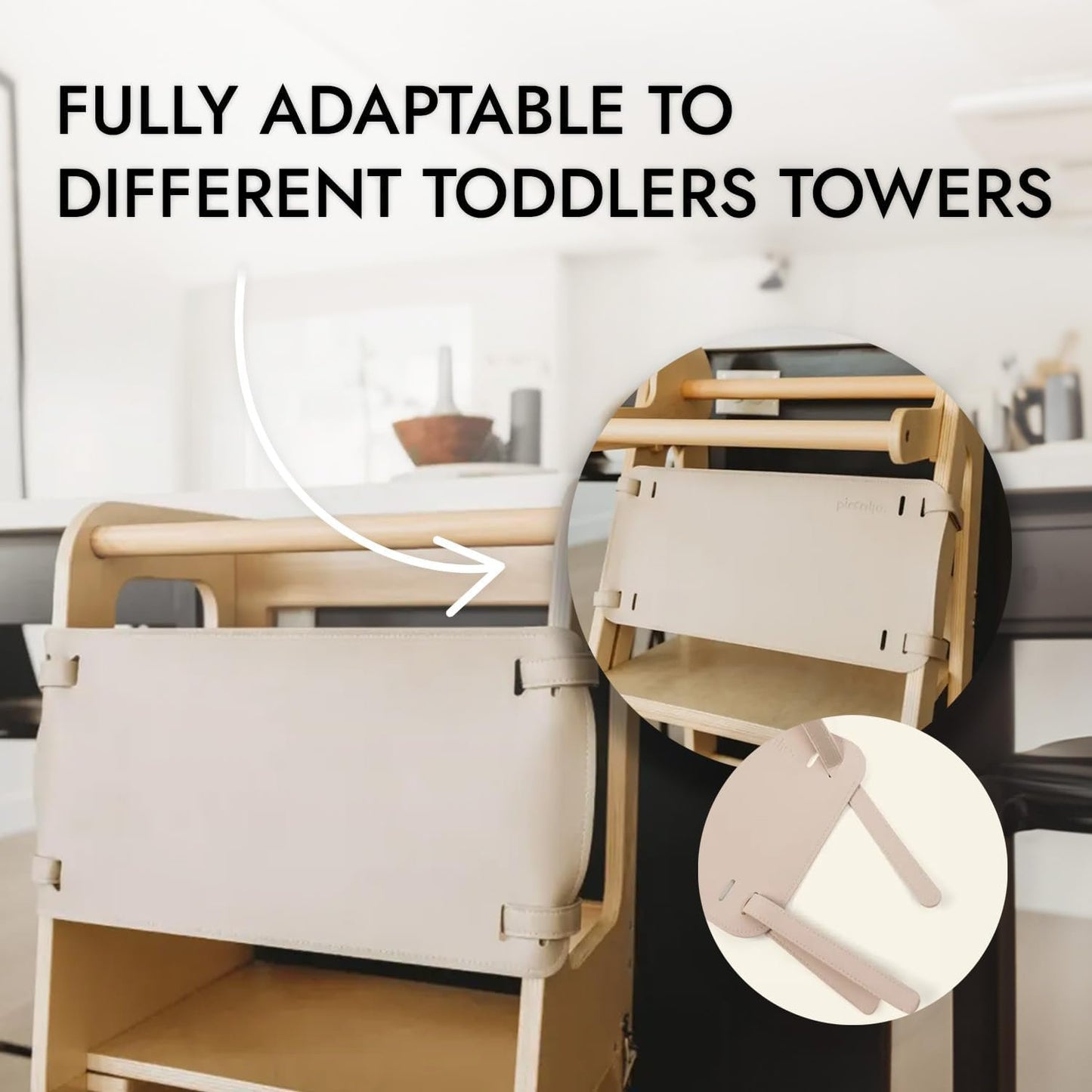 OLYMPE STORE Learning Tower Safety Net - Safety Guard - Kitchen Step Tool Toddlers/Kids - Saumon