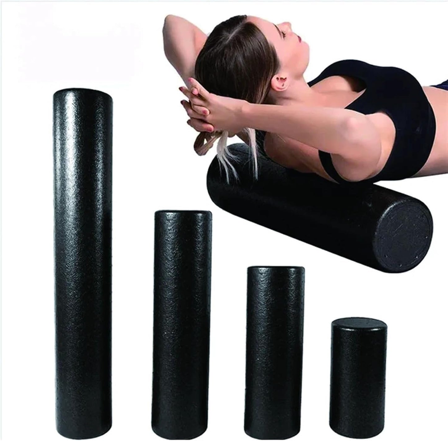 AYWTIUN Rullo Massaggio Muscolare Colonna da Massaggio con Rullo in Schiuma for Yoga, in EPP, Extra Ferma, ad Alta densità, for Il Recupero Muscolare, flessibilità ed Esercizi. Nero