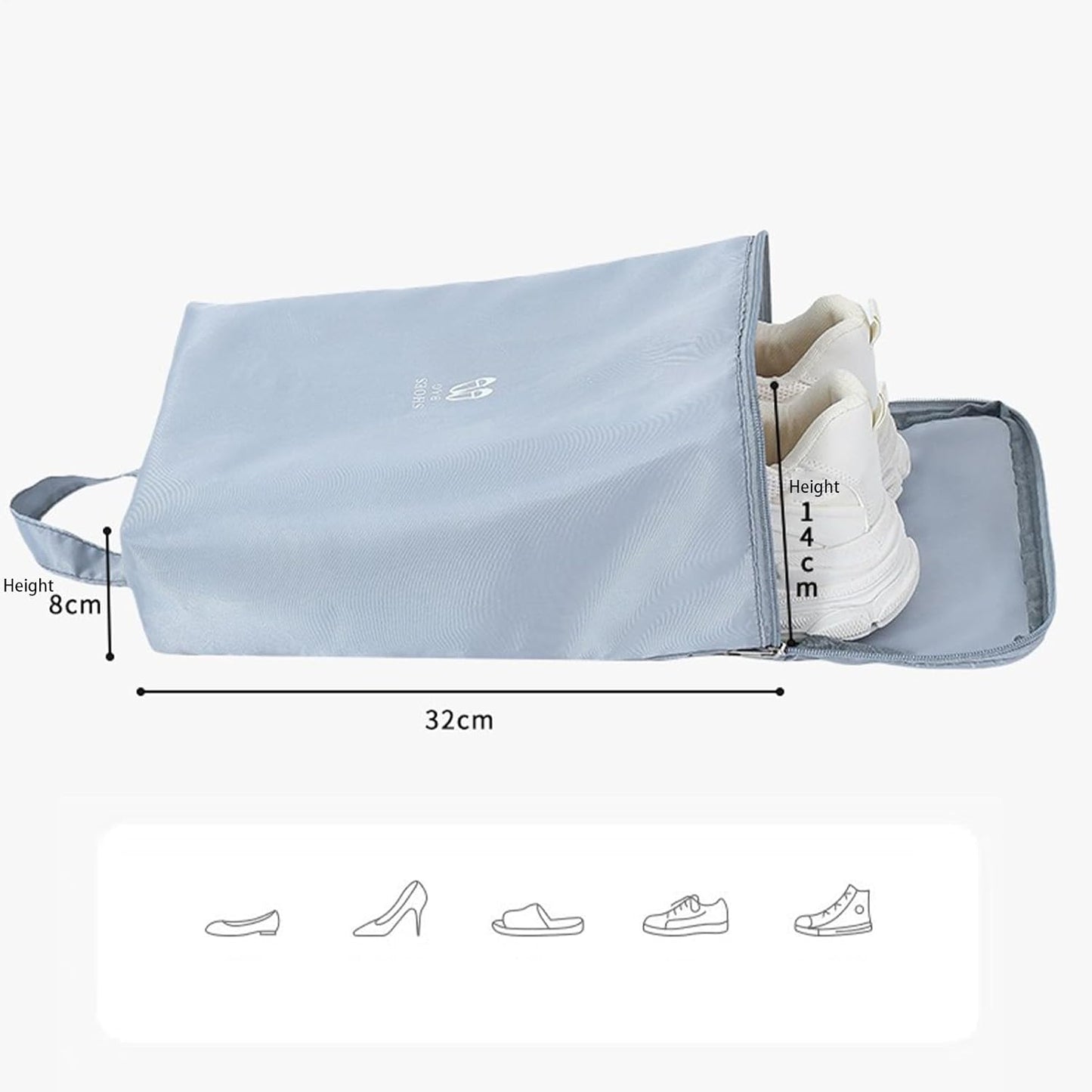 Borse impermeabili per scarpe da viaggio, capienza larga Oxford Cloth Shoe Storage Pouch for Gym 9.06x5.51x12.6 pollici, Sport, Closet Organization, Men & Women, Weatherproof Protection, blu, Se