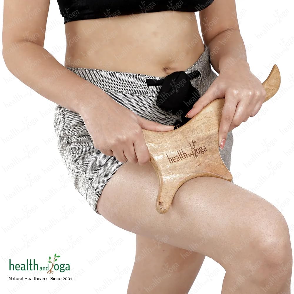 NatureSooth Wooden Gua Sha Massage Tool - Muscle Adhesions and Cellulite Treatment - Soft Tissue Repair and Scar Recovery - Full Body Pain and Stress Relief