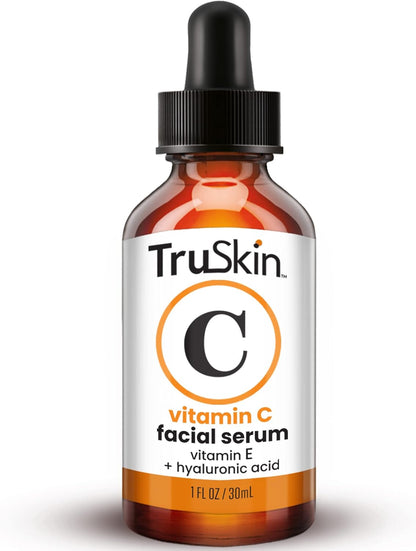 TruSkin Vitamin C Serum – Anti Aging Vitamin C Face Serum with Hyaluronic Acid, Vitamin E, Aloe – Brightening Serum for Dark Spots, Even Skin Tone, Eye Area, Fine Lines & Wrinkles, 1 Fl Oz