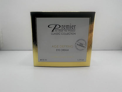 Premier Dead Sea Eye Cream, Age defying, Helps minimize wrinkles, Dark circles, sagging skin, Reduce bags, vitamin A & E, hyaluronic acid, anti-aging, Hypoallergenic, classic collection 1.2fl oz