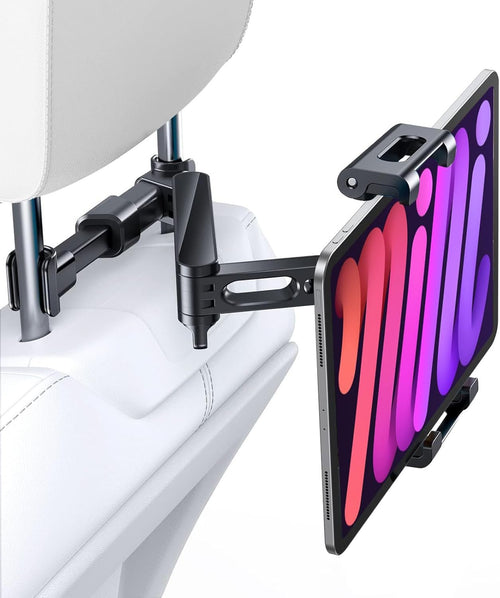 Tablet Holder for Car Headrest, 360 Rotating Adjustable Tablet Car Mount for Back Seat, Trip Essentials for Kids, iPad Holder for 4.7-12.9" Like iPad Pro, Air, Mini, Galaxy, Fire (Black)