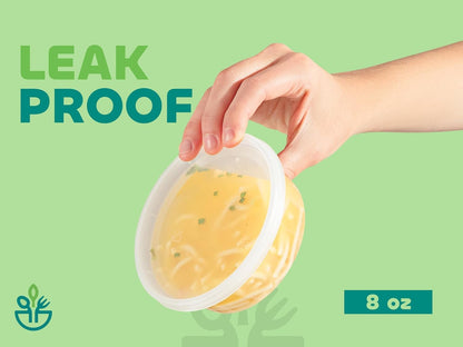 Deli Food Containers with Lids - 8 oz 60 Sets- Ideal for Food, Snacks, Takeout, Meal Prep - 1 Cup Small Durable Clear Containers for Food - Stackable and Durable, Freezer, Dishwasher & Microwave Safe