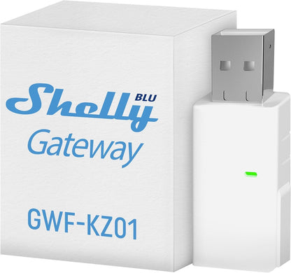 Shelly BLU Gateway | Pack of 2 | Bluetooth WiFi Gateway in a USB-A Dongle | Home Automation | Compatible with Alexa & Google Home | iOS Android App | Wireless [Energy Class B]