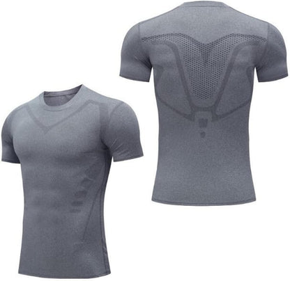 Men's Compression T-Shirt Short Sleeve Base Layer Athletic Undershirt Gear Workout T-Shirt Watches Men