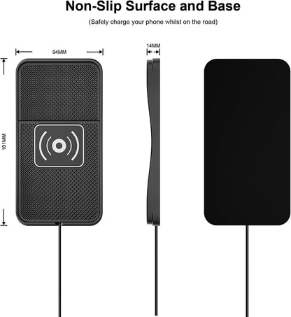 Wireless car Charger Charging pad 15W Fast Wireless Phone Charger Non Slip FastCharger for car Cell Phone Cordless Charging mat Compatible with iPhone 16/15/14/13/12 Pro Max,Samsung S23 S22 S20(S13)