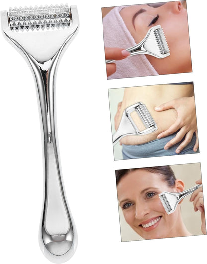 Generico 1pc Beauty Device Wrinkle Remover Walker Massager Zinc Alloy Facial Skin Care Cleanser for Skin Care Silver