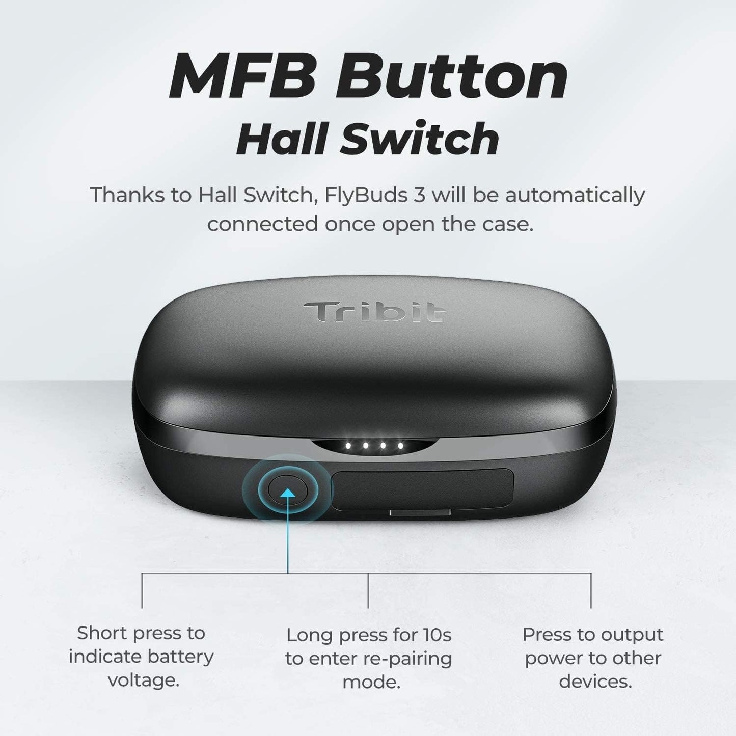 Tribit Wireless Earbuds,150H Playtime Bluetooth 5.2 IPX8 Waterproof Touch Control Ture Wireless Bluetooth Earbuds with Mic Earphone in-Ear Deep Bass Built-in Mic Bluetooth Headphones, Flybuds 3