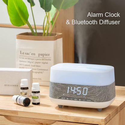 Essential Oil Diffuser and Humidifier with Speaker Clock,7 Color Mood Night Lights,Electric Cool Mist Aromatherapy for Office, Home, Bedroom, Baby Room