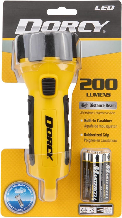 Dorcy 150-Lumen Waterproof Floating LED Flashlight with Carabiner Clip, Yellow (41-2521)