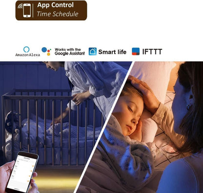 Smart Under Cabinet Lighting App, Alexa & Google Compatible Cabinet Lights – Linkable with Timer Under Counter Lights Fixtures for Kitchen, Book Shelf, Show Case (6 Lights Bar Kit)