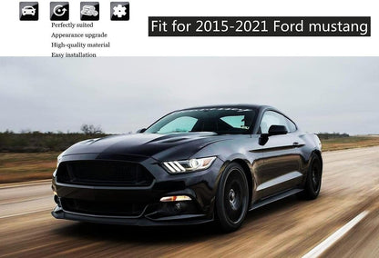 KDFUHRUI Steering Wheel Cover Trim for Ford Mustang Accessories 2015 2016 2017 2018 2019 2020 2021ï¼Œ Car Interior Accessoriesï¼ŒCarbon Fiber (Black Carbon Fiber)