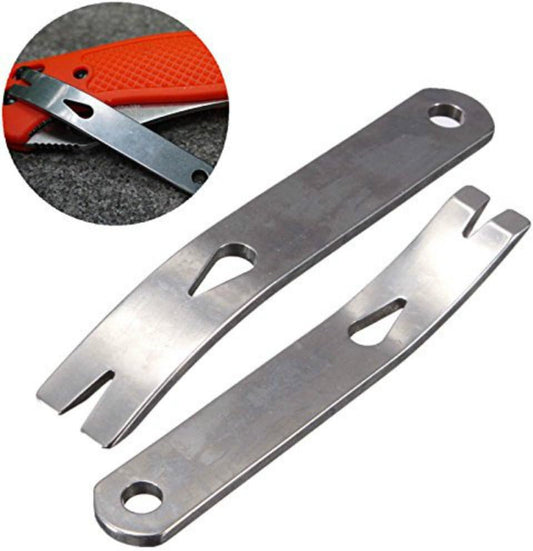 Yosoo 2pcs EDC Gear Mini 3inch Stainless Steel Crank Crowbar Pocket Pry Bar Keychain Keyring Multi Tool Survival Scraper Opener
