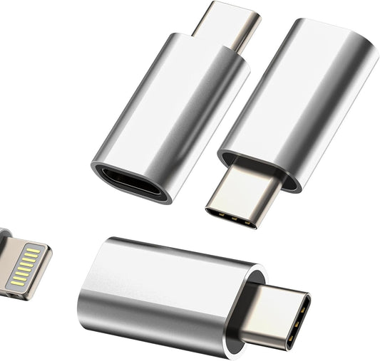 Lightning Female to USB C Male Adaptor (3 Pack) for iPhone 16 15 Pro Max for Apple Charger Cable Converter Type C Port Connector Lighting Charging Mobile for iPad Power Adapter Compatible for Samsung