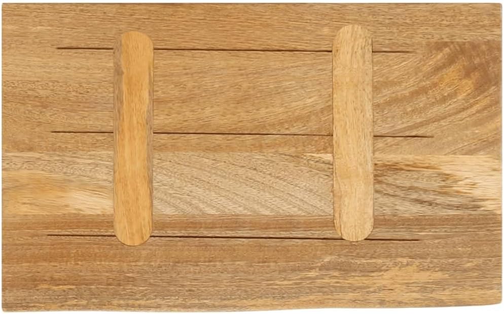 Natural Edge Mango Wood Table Top 60 x 20 x 3,8 cm, Solid Wood Desk & Dining Table Surface, Rustic Furniture Board for Home Decor, Durable & Stylish Tabletops - 370464