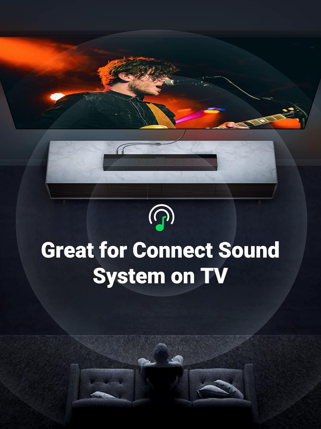 UGREEN RCA Cable 3.5mm Female to 2RCA Male Audio Stereo Adapter Aux Cord Headphone Jack Plug Y Splitter Connector Compatible with iPod MP3 DVD DJ Controller Speaker Amplifier (0.65FT)