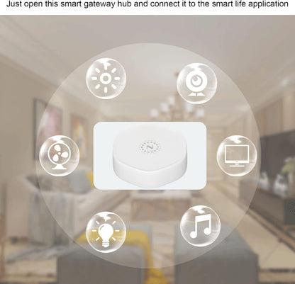 YZG12 Wireless Smart Gateway APP Remote Control Intelligent Gateway Hub for Tuya ZigBee 3.0 Home Automation System White ABS Compact Design
