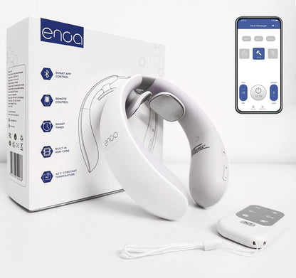 ENOA M5 Intelligent Neck Massager with EMS/TENS, 6 Modes, 18 Levels, Heat 42°C, App and Remote Control, Rechargeable - Relief for Neck Pain and Fatigue