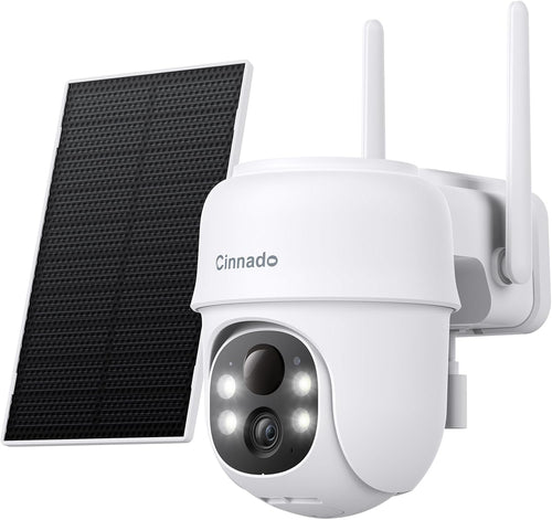 Security Cameras Wireless Outdoor-2K Cameras for Home Security Outside Solar/Battery Powered 2.4G WiFi, 360° Color Night Vision,2 Way Audio, PIR Human Detection,Compatible with Alexa