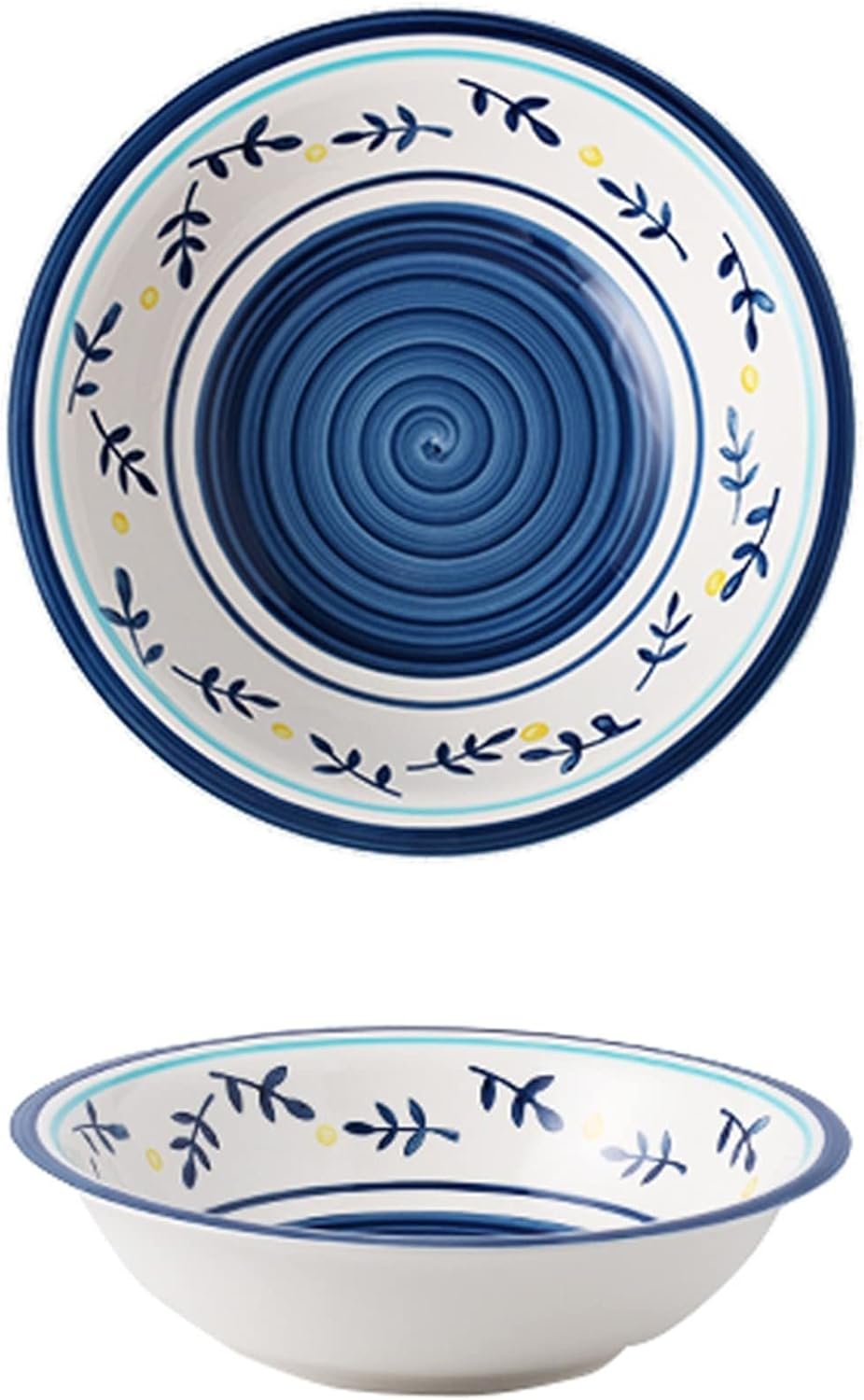 Pasta Bowl Dinnerware for Kitchen - Ceramic Cereal Bowls 26 OZ Ramen Bowl Microwave and Dishwasher Safe BPA Free E-CO Friendly Deep Soup Bowl for Cereal, Salad, Soup, Rice, Noodle (Color : A)