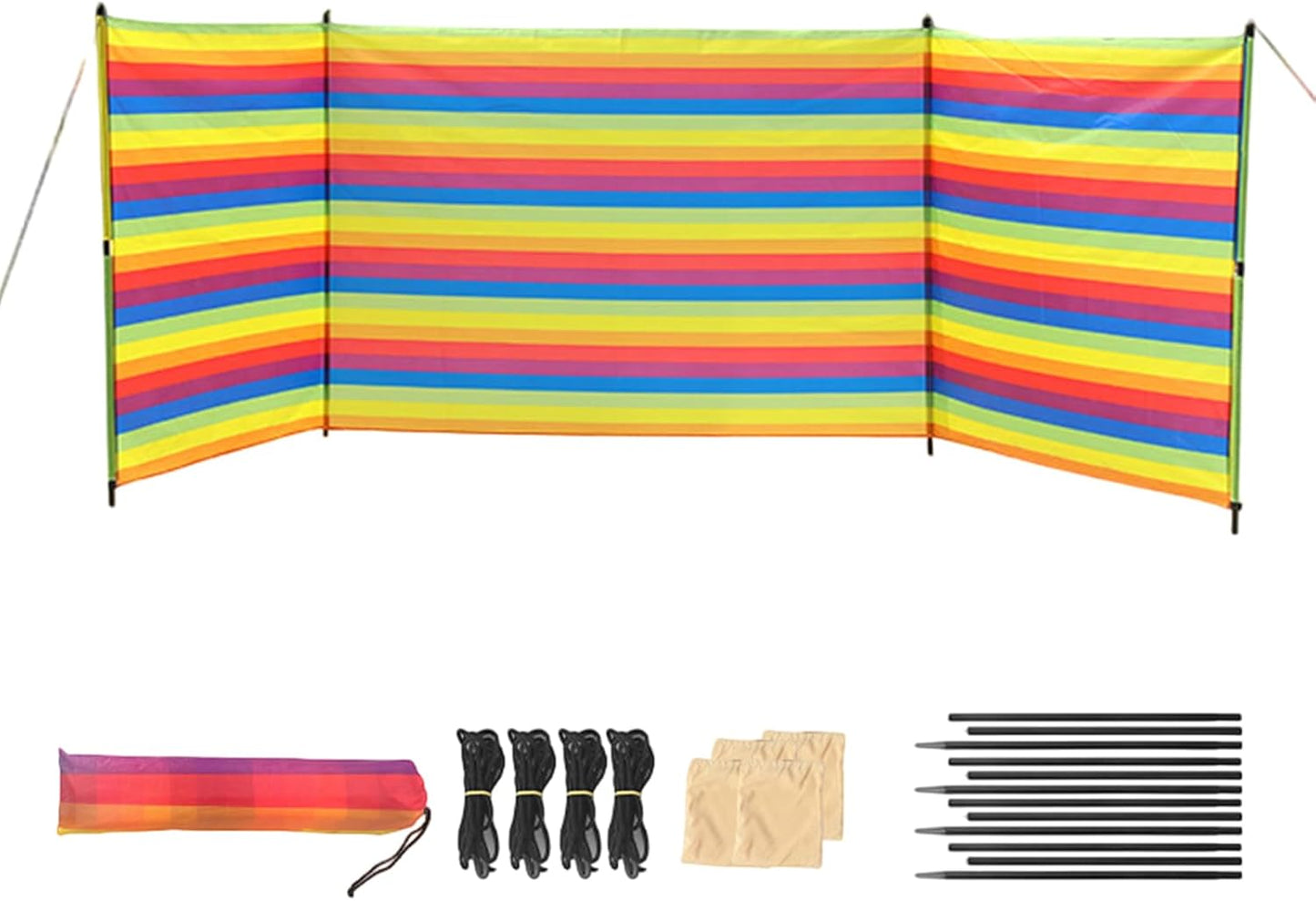 Beach Wind Blocker - Outdoor Wind Tent | Camping Privacy Screen Winds Blocker | Shelter Barrier Windproof Shade, Portable Outdoor Gear Travel Accessories For Vacation, Fishing, Backyard Fun