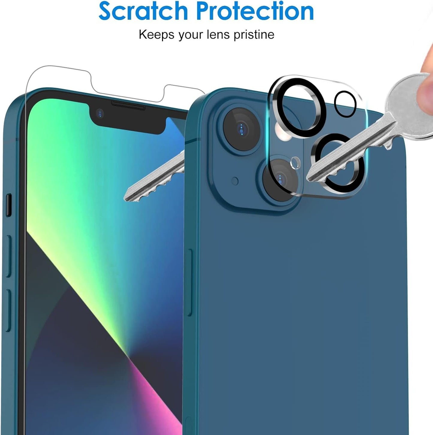JETech Screen Protector for iPhone 13 6.1-Inch with Camera Lens Protector, Easy-Installation Tool, Tempered Glass Film, 2-Pack Each