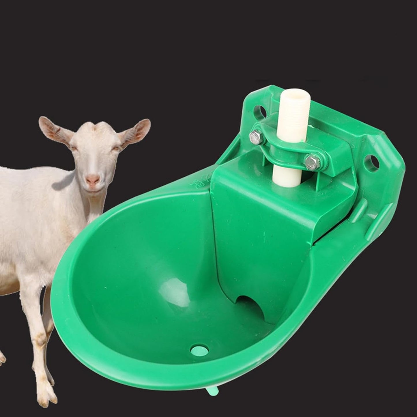 Qianly Automatic Sheep Feeding Water Bowl, Goat Waterer Watering System Auto Drinker Waterer Cup Water Trough for Farm Animals, Dog, Cow, Sheep