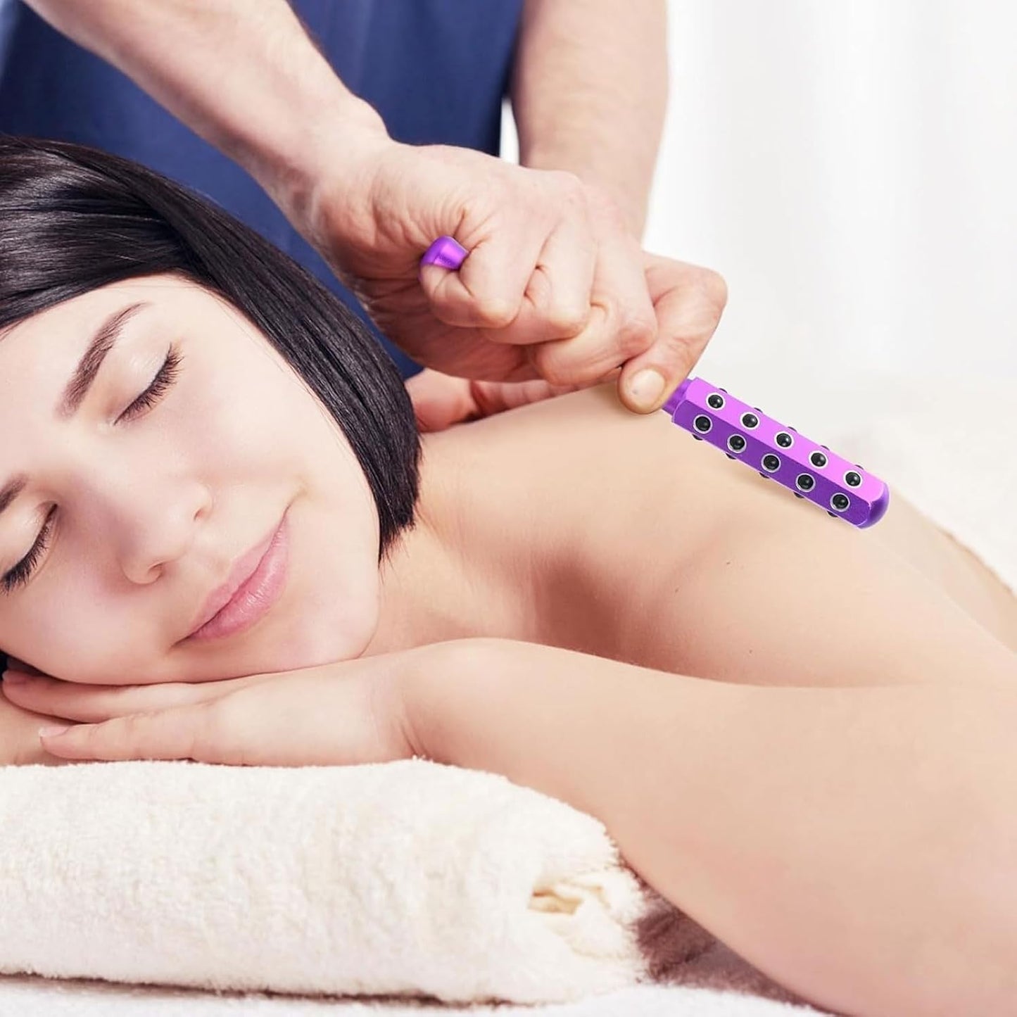 Rullo Di Bellezza Elarique, Rullo for Il Viso Glow Sculpt, Rullo Di Bellezza, Strumento Di Massaggio for Il Viso Con 24 Pietre Di Tormalina, Rullo in Lega Di Alluminio for La Luminosità Di Viso