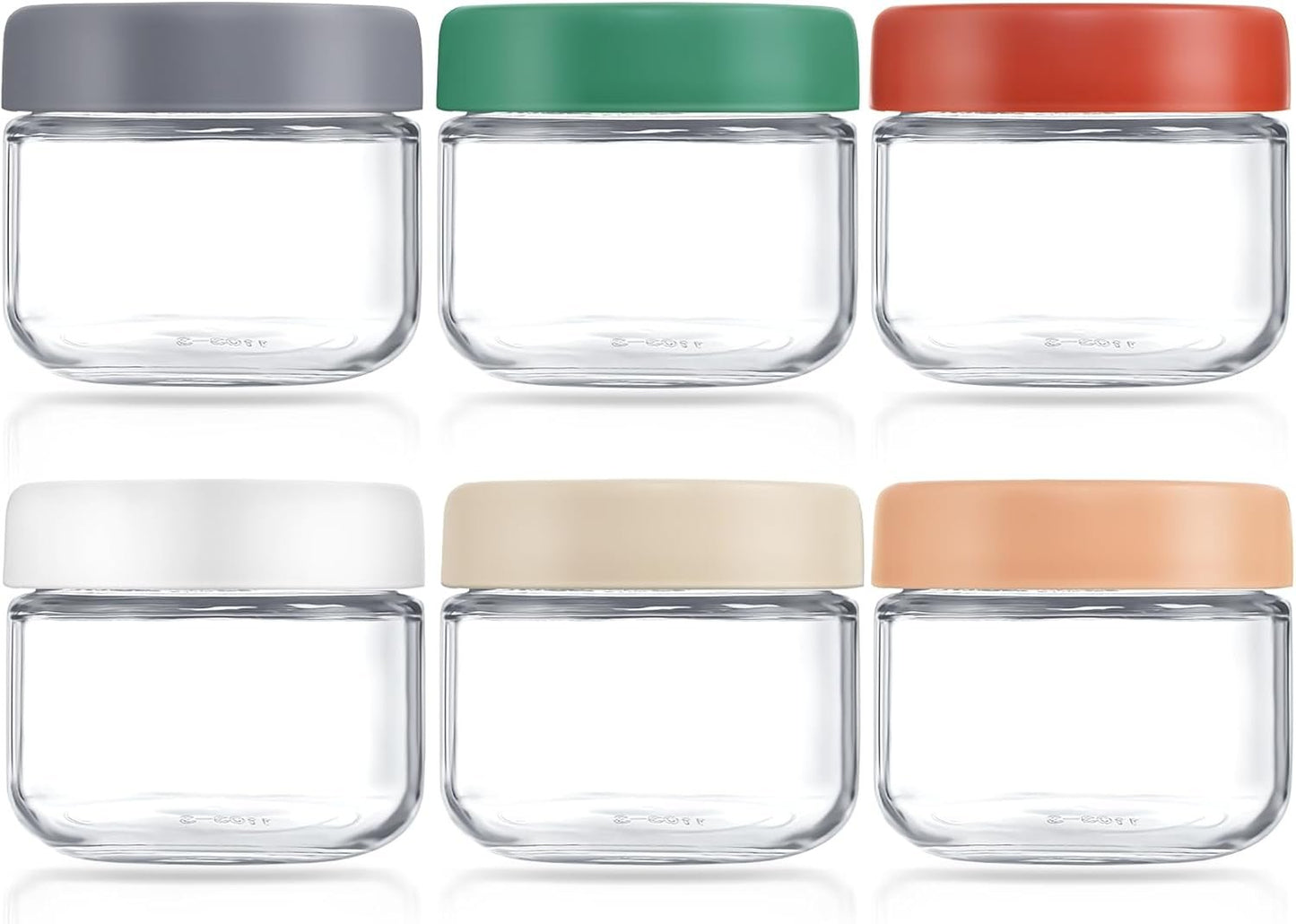 Feshory 6 Pack Overnight Oats Container Jar with Screw Lid - Wide Mouth & Airtight Glass Food Storage Jar, Wide Mouth Glass Meal Prep Containers for Food, Salad, Spice, Snacks, Dressing Sauce