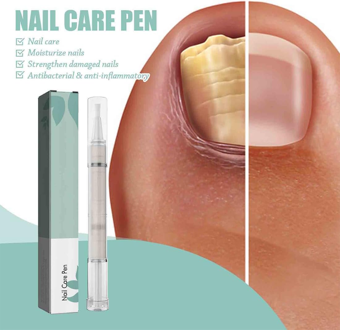 WUSJCOF Nail Pen, 2 Pcs Nail Care Pen Damaged and Strengthening with Tea Tree Oil Cuticle Healing Nail Polish Fortifying for Outdoor Use