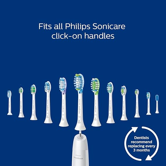 Philips Sonicare G2 Optimal Gum Care Brush Heads, Genuine Replacement Toothbrush Heads, White, 3 Pack, HX9033/65