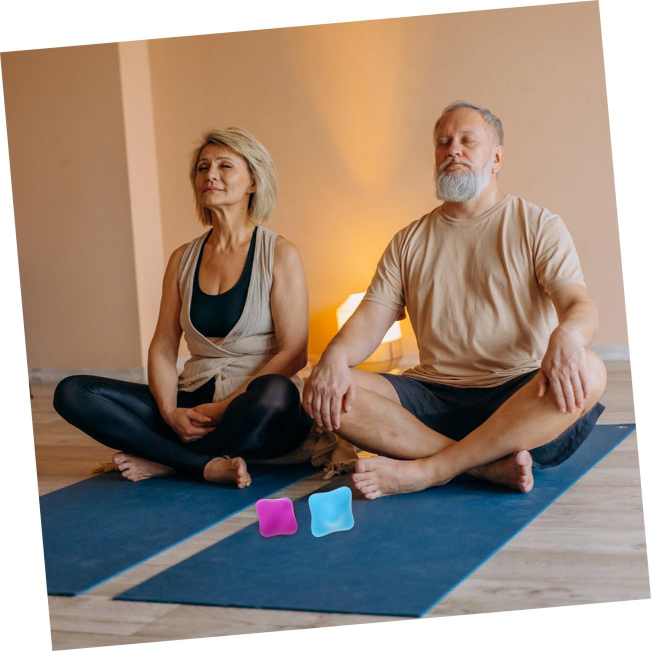 ibasenice 2 Pezzi Sfera Con Impugnatura Esagonale Recupero Mano Dito Terapia Circolazione Palla Palline Per Rafforzare Le Massager Delle Dita Palline Da Massaggio Gel Di Silice Blu