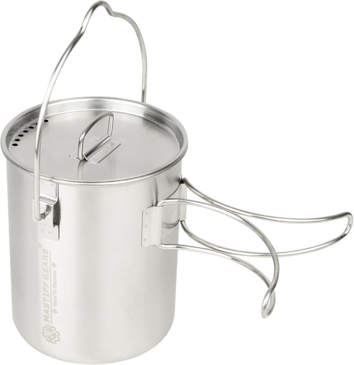 Mastiff Gears ® 304 (18/8) Stainless Steel (FDA Compliant) Lightweight 710ml / 24 fl.oz Camping Cup/Pot for Travel, Bushcraft, Camping and Backpacking (Solo Pot/Cup)